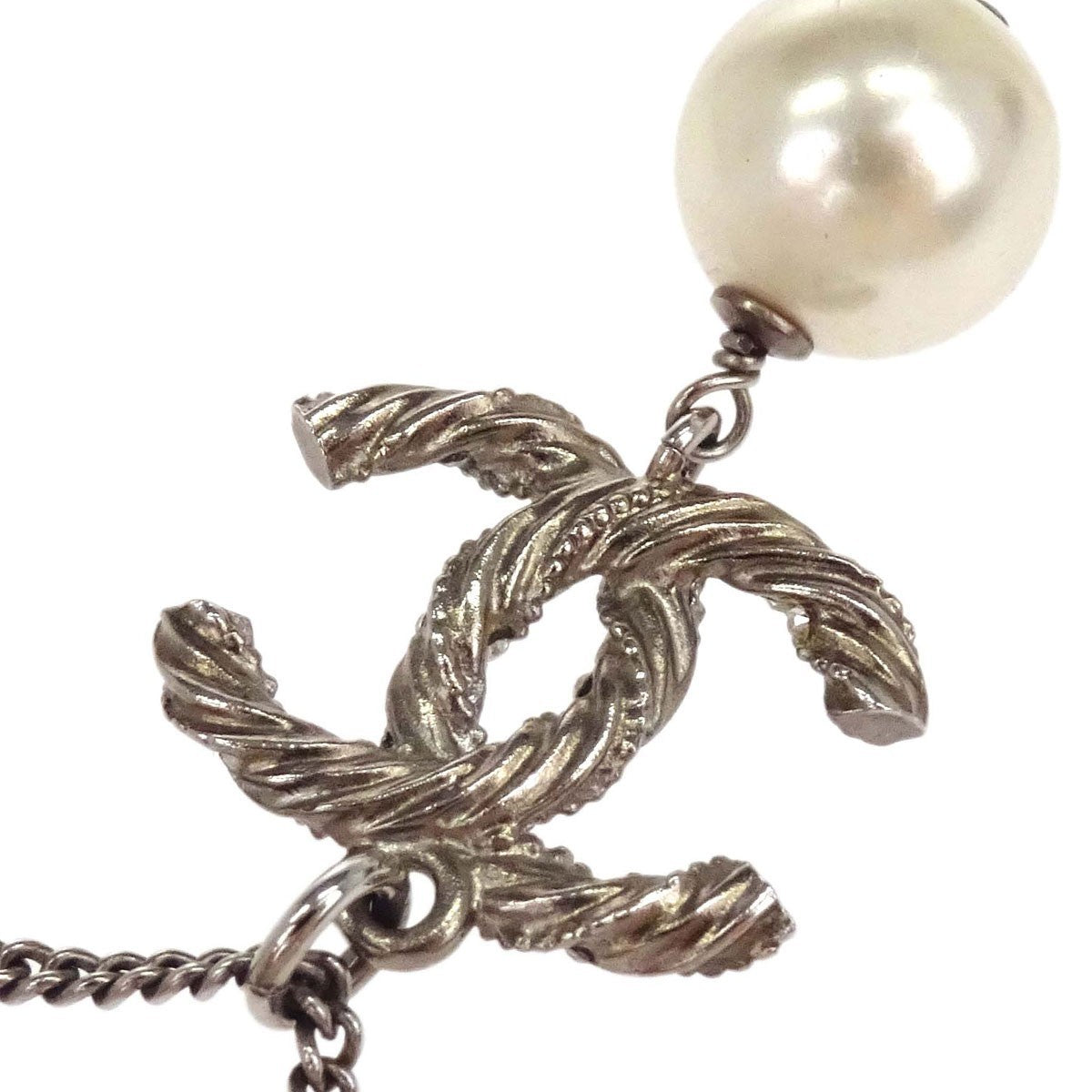 Chanel CC Drop Pendant Metal with Enamel and Glass, Gold, Gold Plated, Necklace