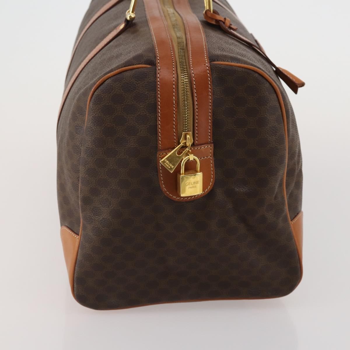 Celine Boston Triomphe Coated Canvas, Brown, PVC, Handbag