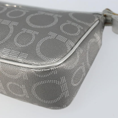 Salvatore Ferragamo Gancini Leather, Silver, Leather, Crossbody Bag