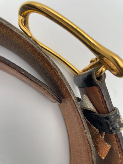 Hermes Buckle Belt Canvas, Black, Leather, Belt