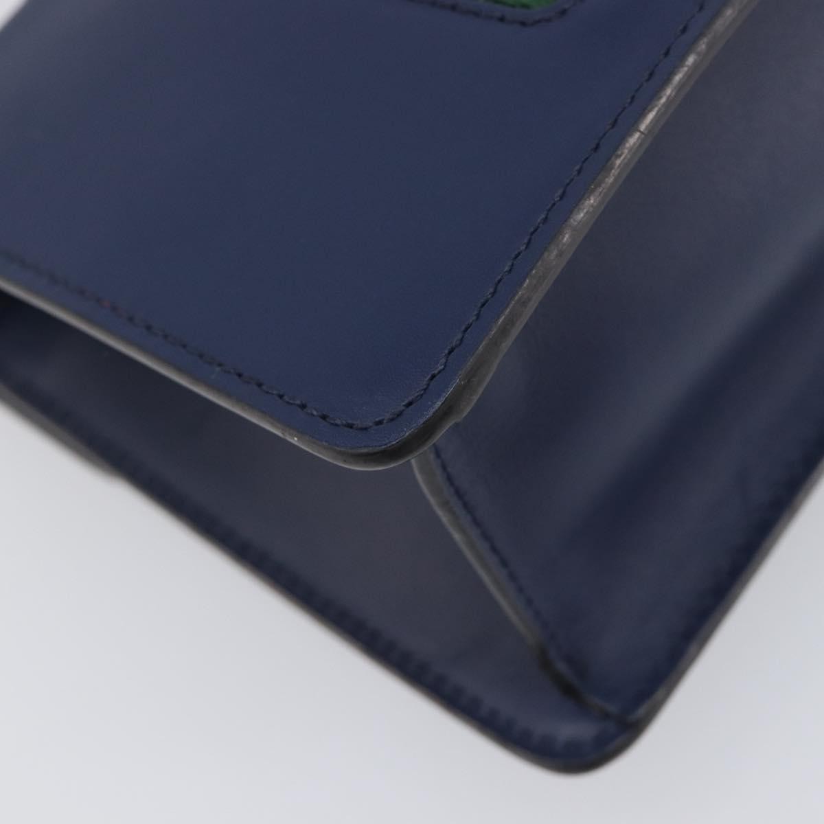 Gucci Sylvie Top Handle Leather, Navy, Leather, Handbag