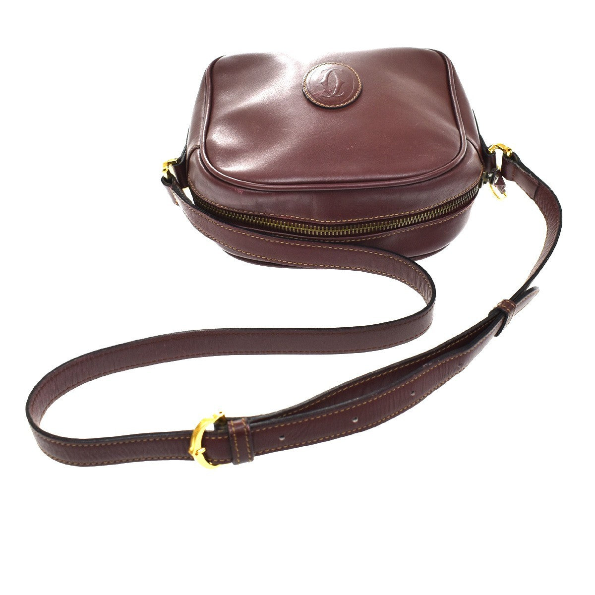 Cartier Must de Cartier Leather, Red, Leather, Shoulder Bag