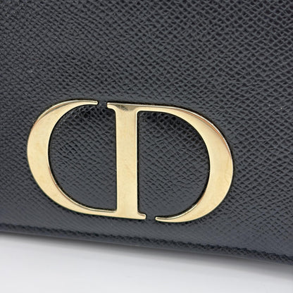 Christian Dior 30 Montaigne 2-in-1 Leather, Black, Calfskin, Clutch