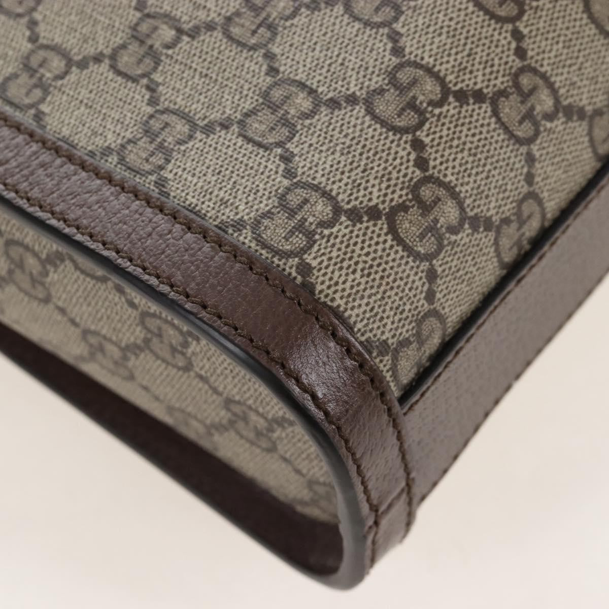 Gucci Cut Out Handle Printed GG Coated Canvas, Brown, Canvas, Tote Bag