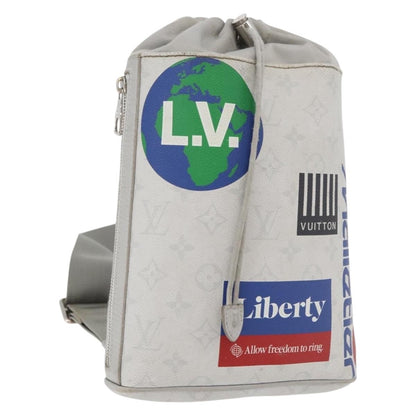 Louis Vuitton Chalk Sling Limited Edition Logo Story Monogram Canvas, Gray, Canvas, Handbag