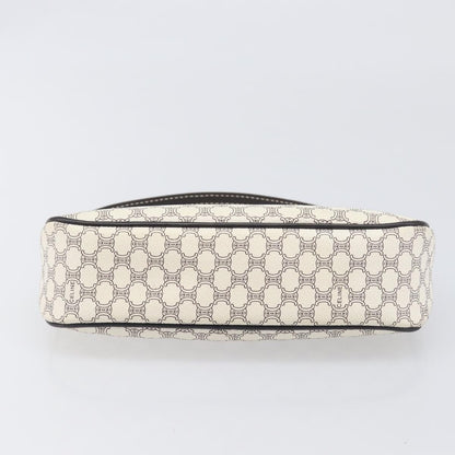 Celine Triomphe Macadam Zip Shoulder Bag Canvas, White, PVC, Clutch