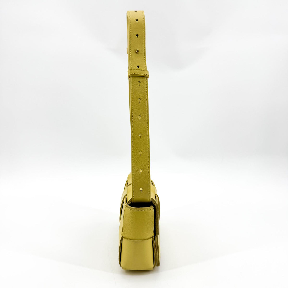 Bottega Veneta Cassette Belt Maxi Intrecciato Leather, Yellow, Leather, Clutch