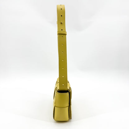 Bottega Veneta Cassette Belt Maxi Intrecciato Leather, Yellow, Leather, Clutch