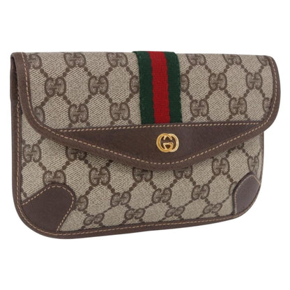 Gucci Sherry line Canvas, Beige, PVC, Clutch
