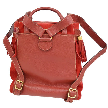 Gucci Vintage Backpack Suede, Red, Suede, Backpack