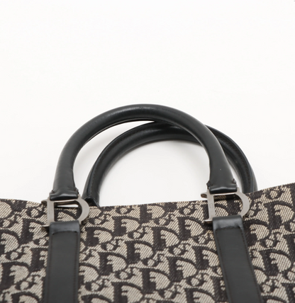 Christian Dior Trotteur Tote Bag Canvas, NAVY, CANVAS, Tote bag
