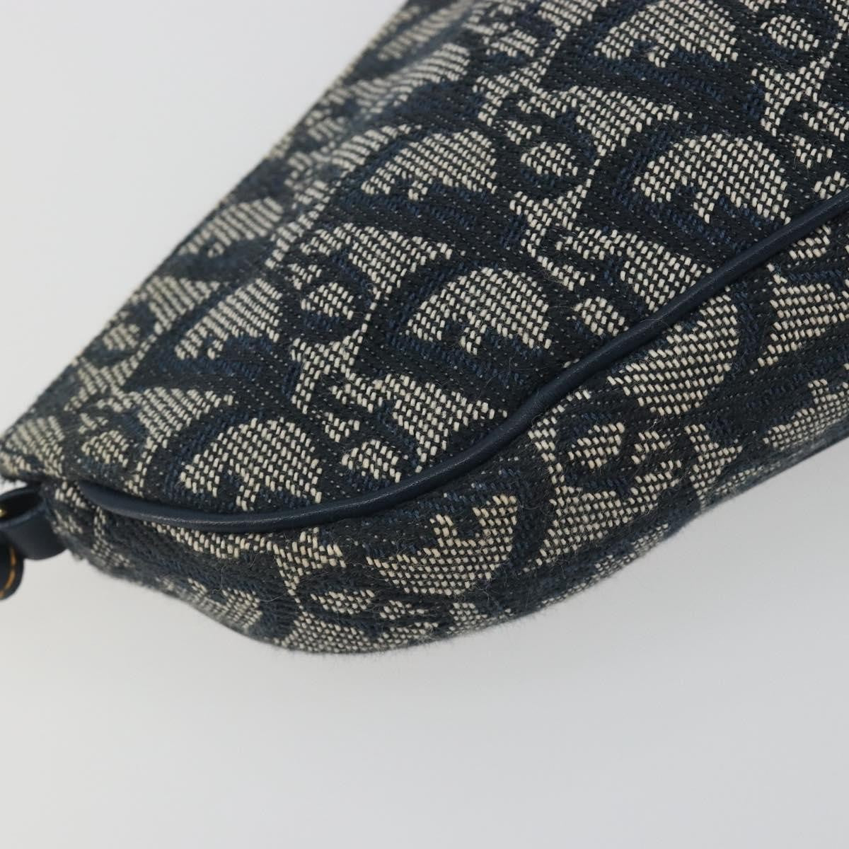 Christian Dior Vintage Saddle Diorissimo Canvas, Navy, Canvas, Shoulder Bag
