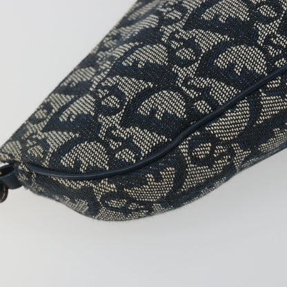 Christian Dior Vintage Saddle Diorissimo Canvas, Navy, Canvas, Shoulder Bag