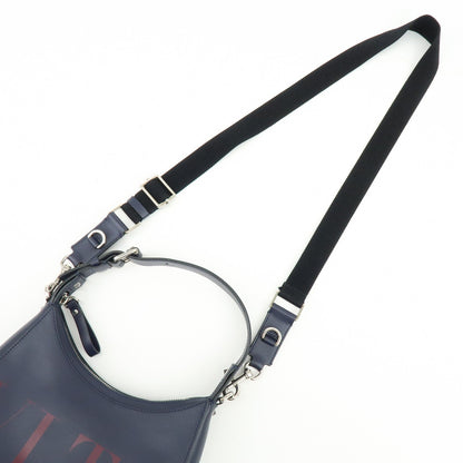 Valentino Garavani VLTN Hobo Printed Leather, Navy, Leather, Shoulder Bag