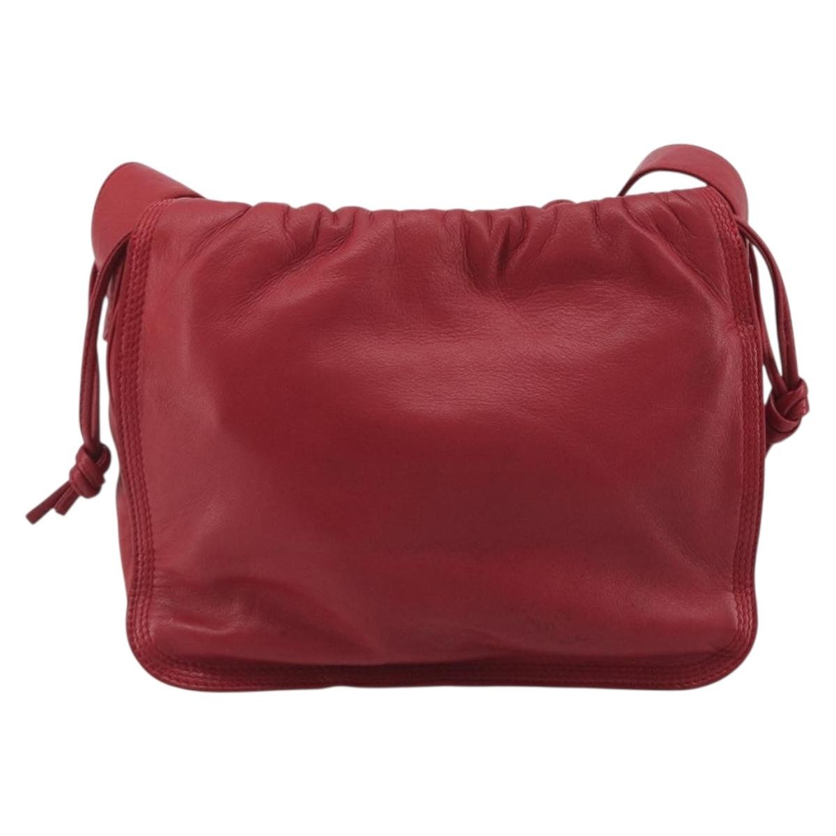 Loewe Anagram Leather, Red, Leather, Shoulder Bag
