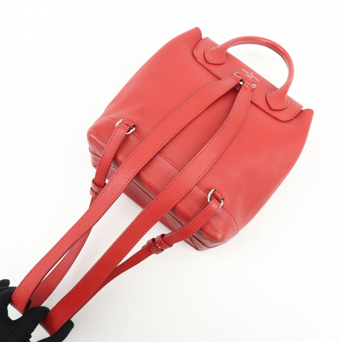 Louis Vuitton Lockme Leather, Red, Leather, Backpack
