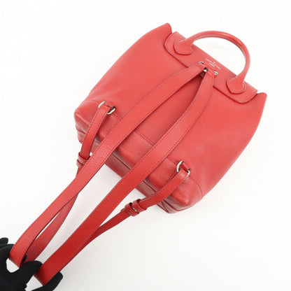 Louis Vuitton Lockme Leather, Red, Leather, Backpack