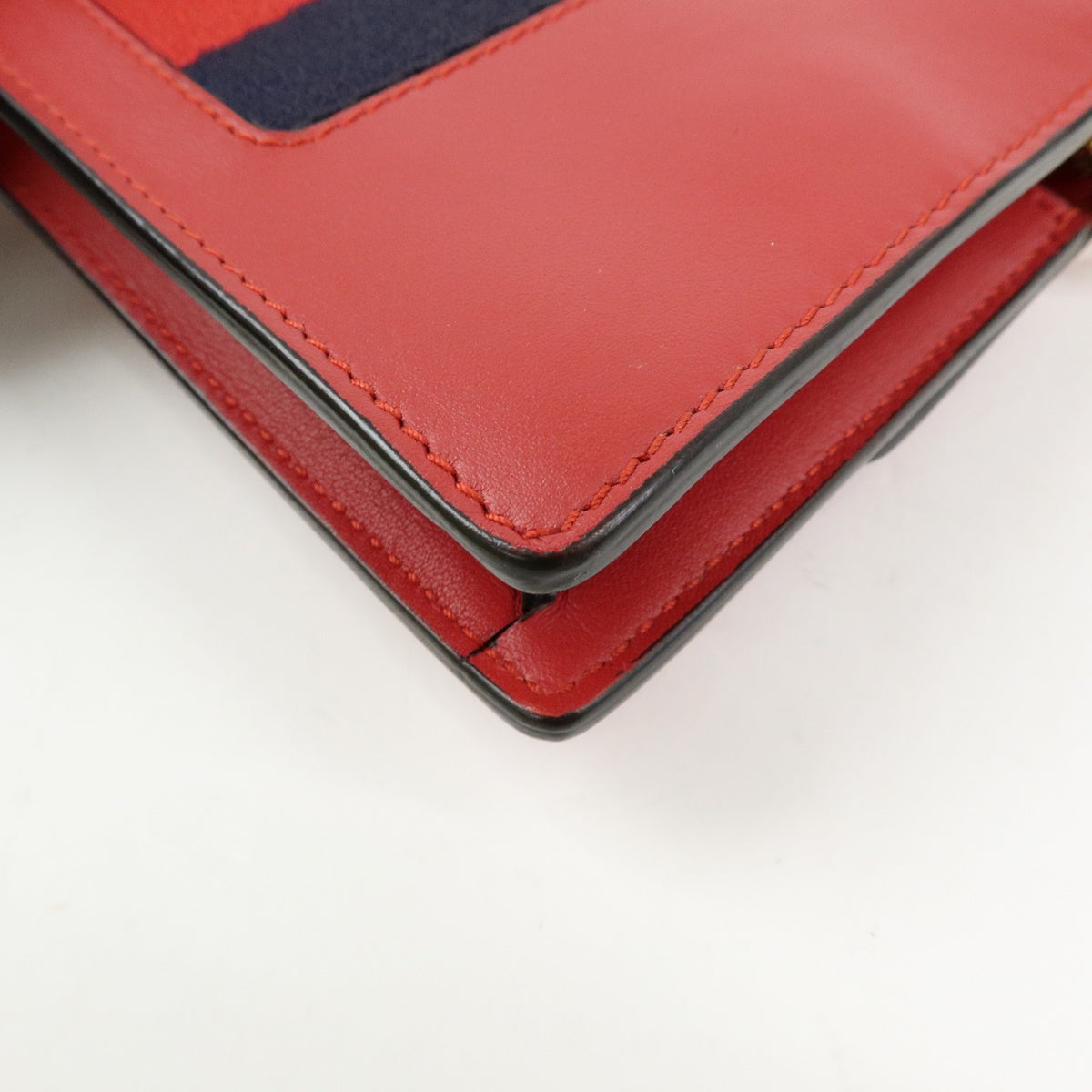 Gucci Sylvie Chain Leather, Red, Leather, Shoulder Bag