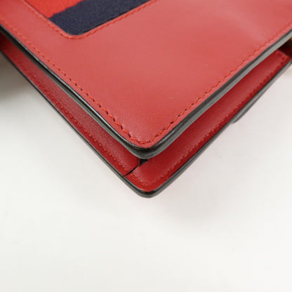 Gucci Sylvie Chain Leather, Red, Leather, Shoulder Bag
