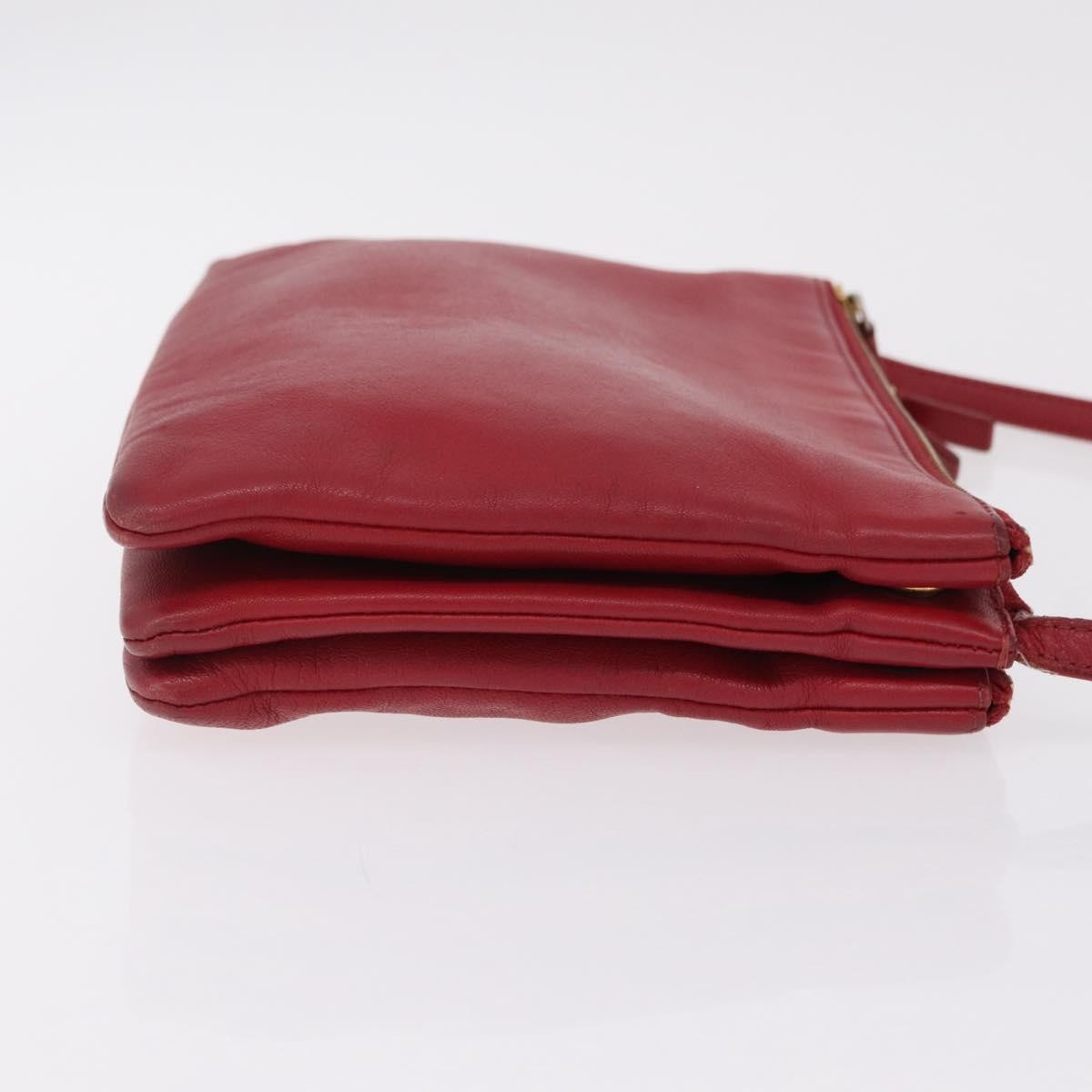 Celine Trio Leather, Red, Leather, Crossbody Bag