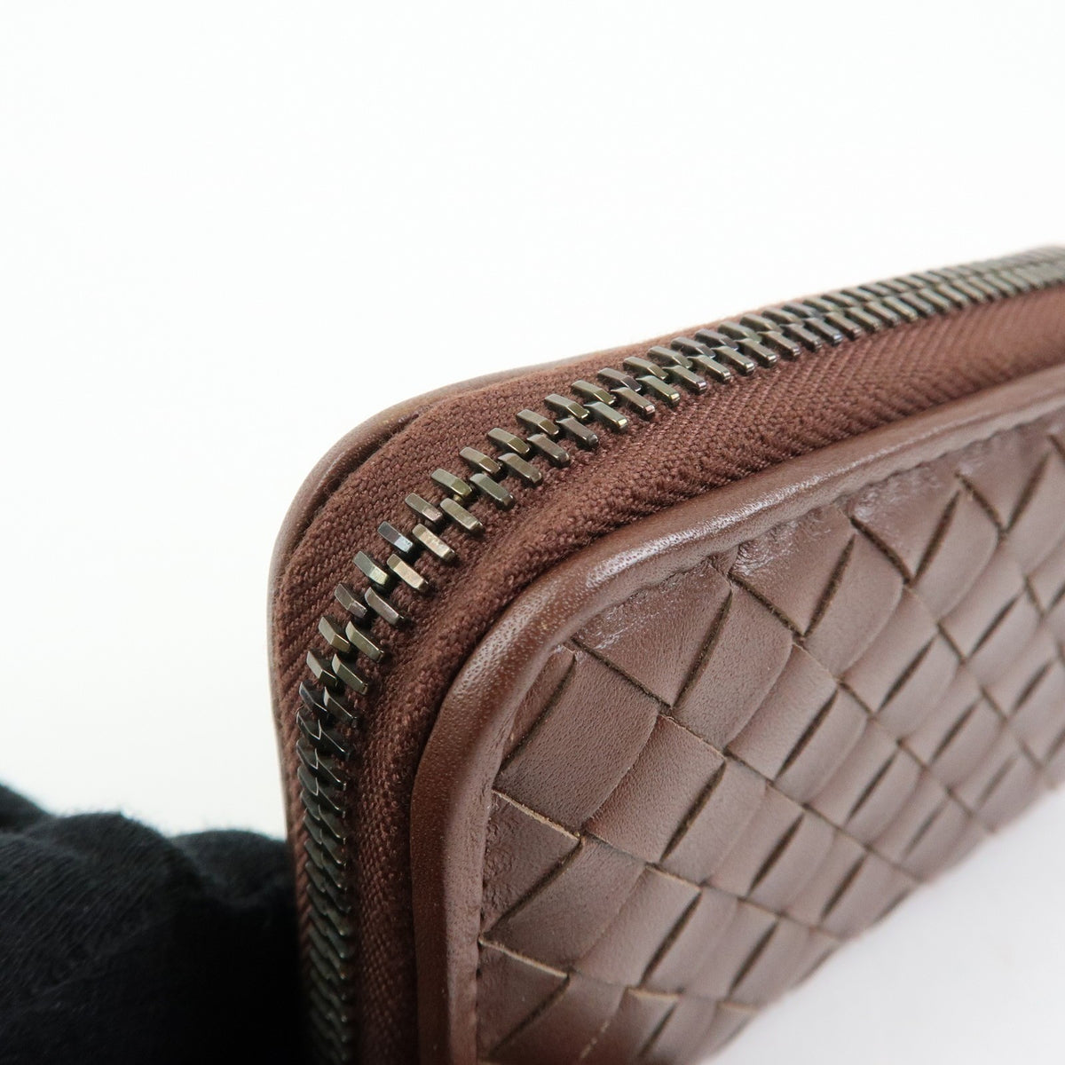 Bottega Veneta Zip Coin Purse Intrecciato Nappa, Brown, Leather, Clutch