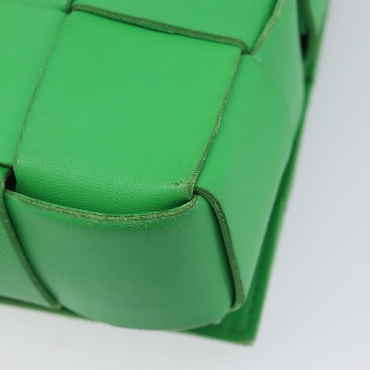 Bottega Veneta Cassette Maxi Intrecciato Leather, Green, Leather, Crossbody Bag