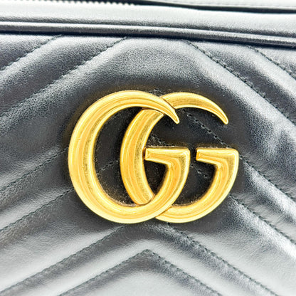 Gucci GG Marmont Matelasse Leather, Black, Leather, Shoulder Bag