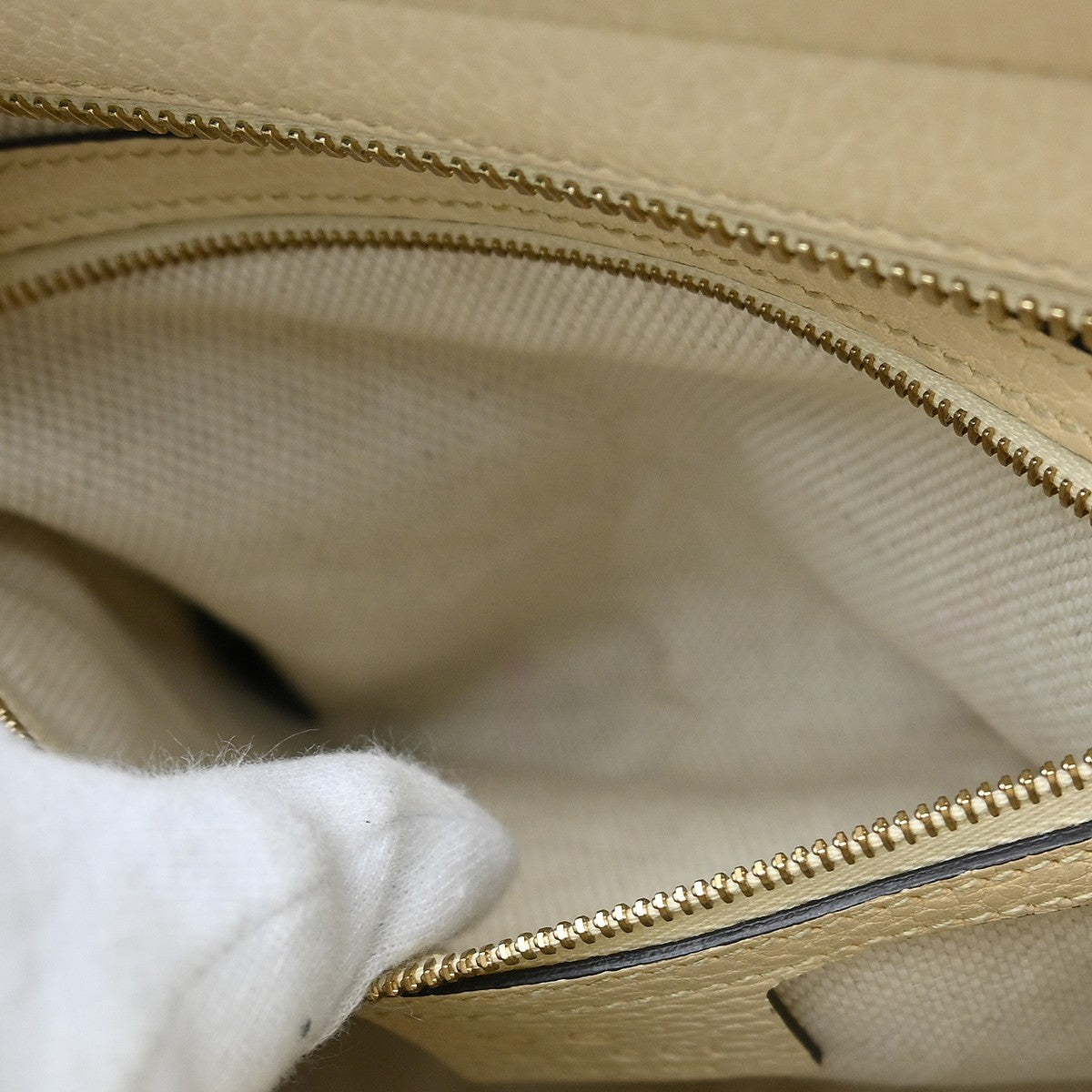 Gucci Soho Convertible Top Handle Satchel Leather, Beige, Leather, Handbag