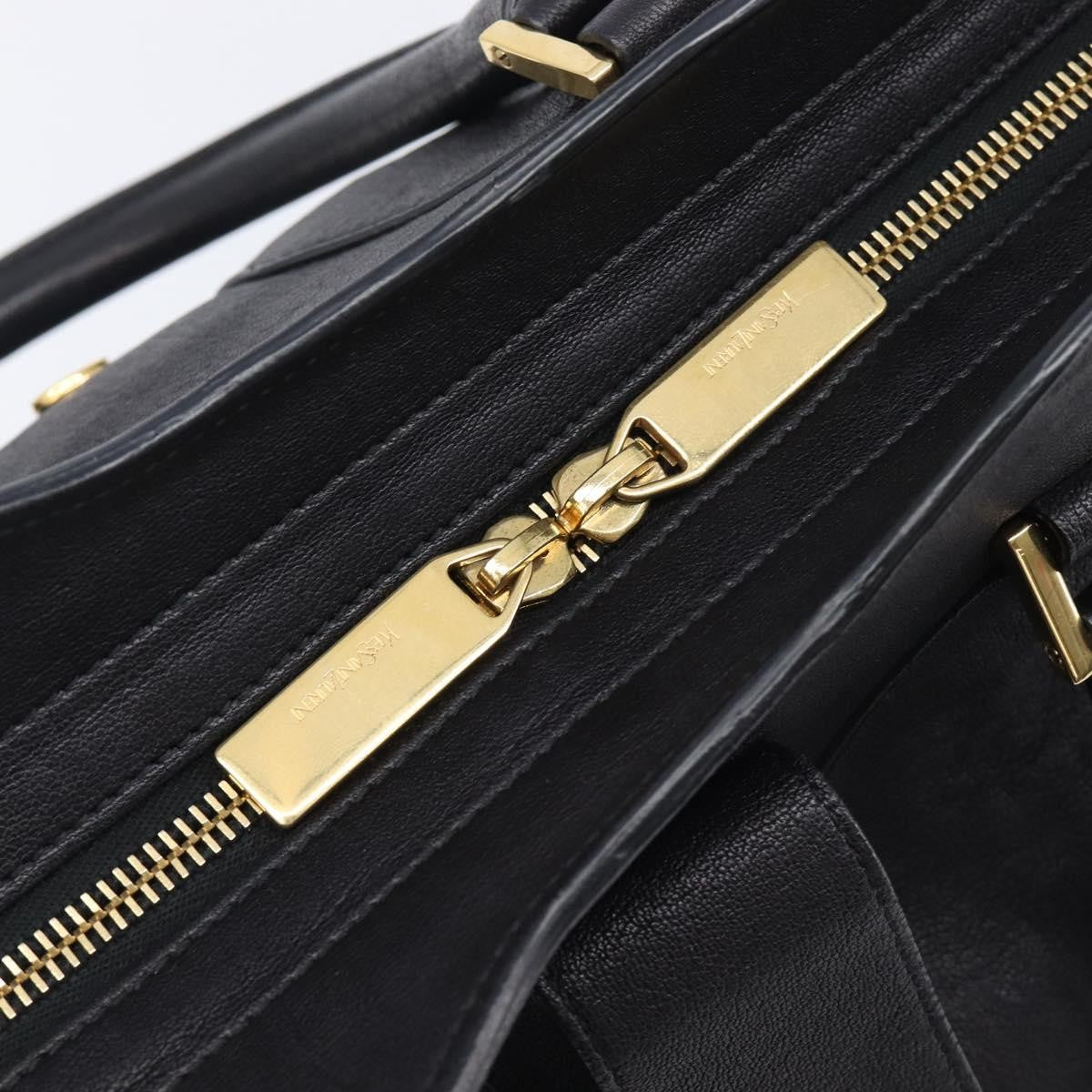 Saint Laurent Classic Y Cabas Leather, Black, Leather, Tote Bag