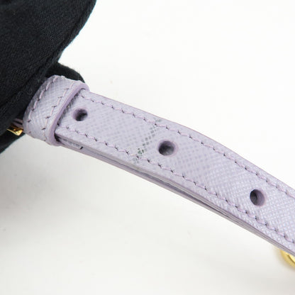 Prada Open Promenade Saffiano Leather, Purple, Leather, Handbag