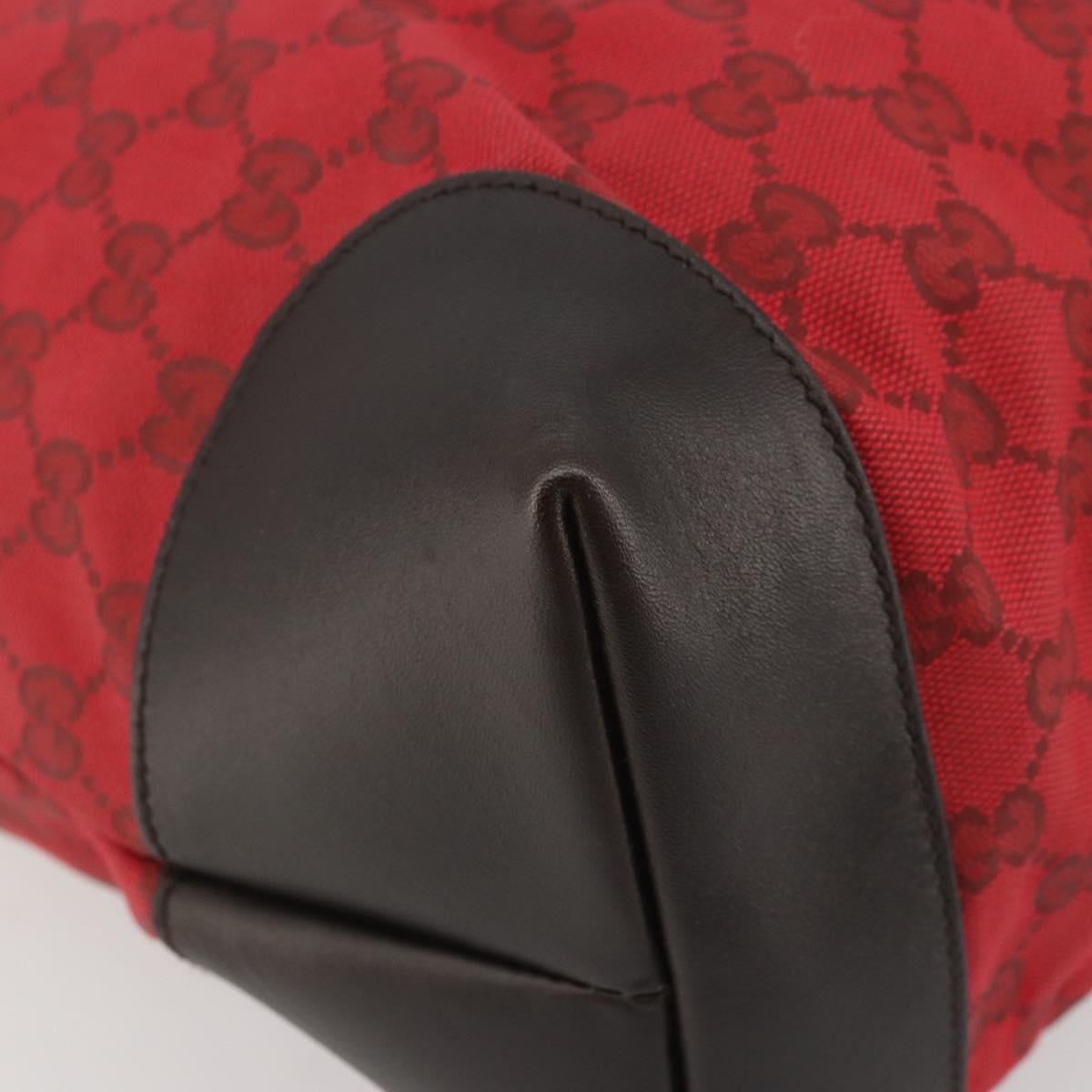 Gucci Original Zip GG Canvas with Leather, Red, Canvas, Tote Bag
