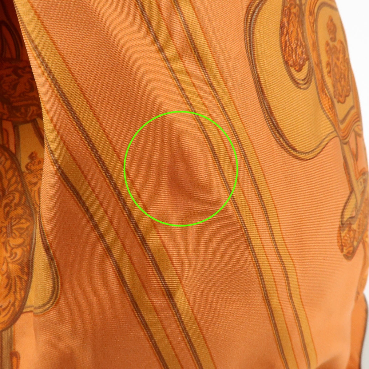 Hermes Soie Cool Printed Silk and Calfskin, Orange, Silk, Handbag