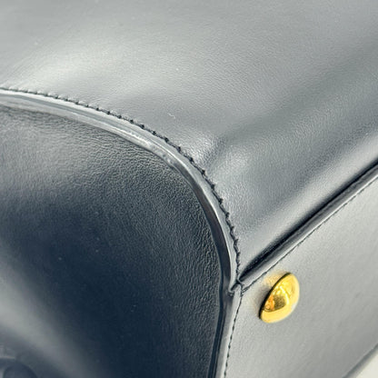 Saint Laurent Convertible Monogram Cabas Leather, Black, Leather, Tote Bag