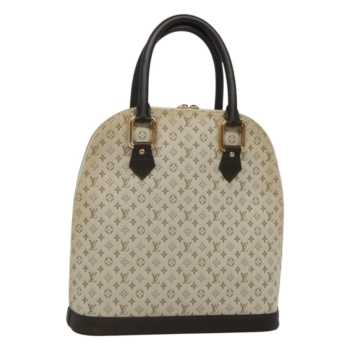 Louis Vuitton Alma Mini Lin Monogram, Khaki, Canvas, Handbag