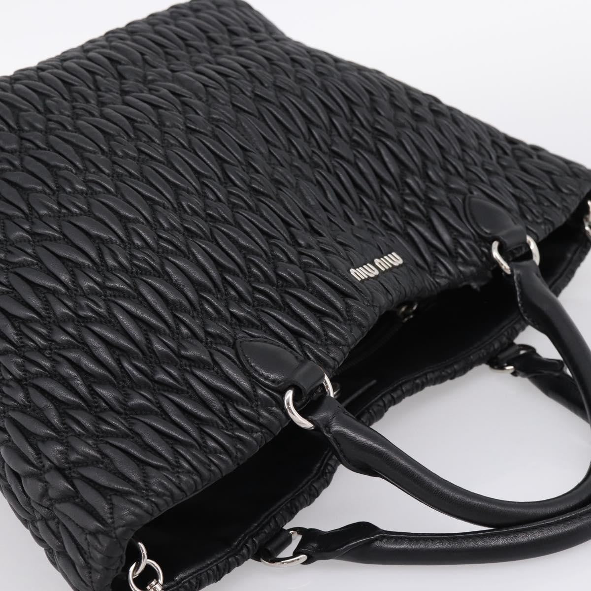 Miu Miu Shopper Tote Matelasse Leather, Black, Leather, Handbag