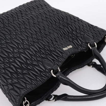 Miu Miu Shopper Tote Matelasse Leather, Black, Leather, Handbag