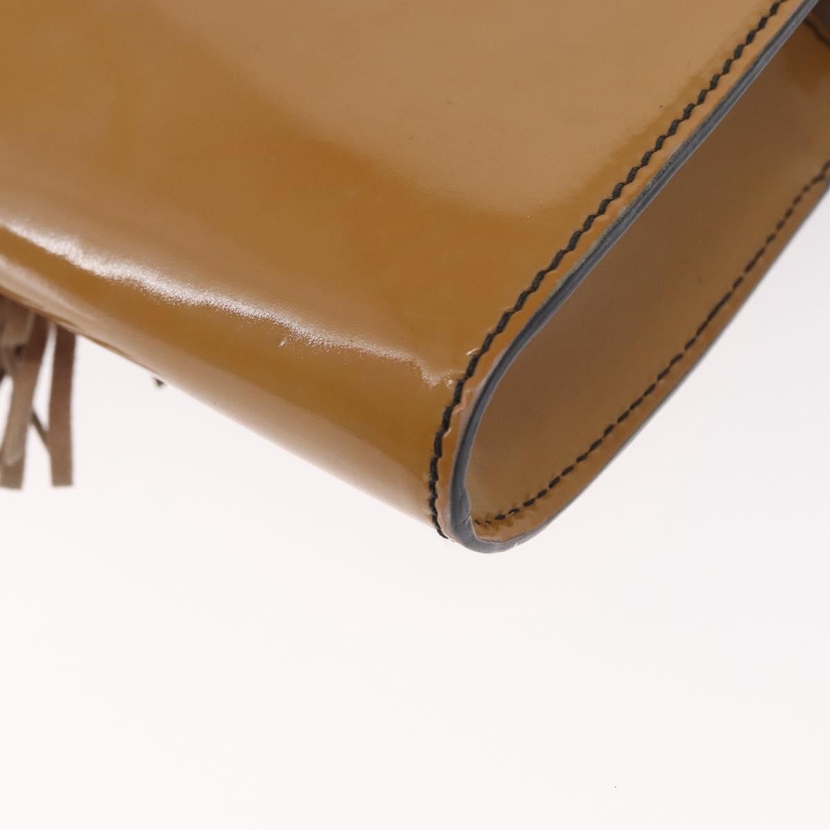 Gucci Emily Chain Flap Patent, Beige, Patent Leather, Shoulder Bag