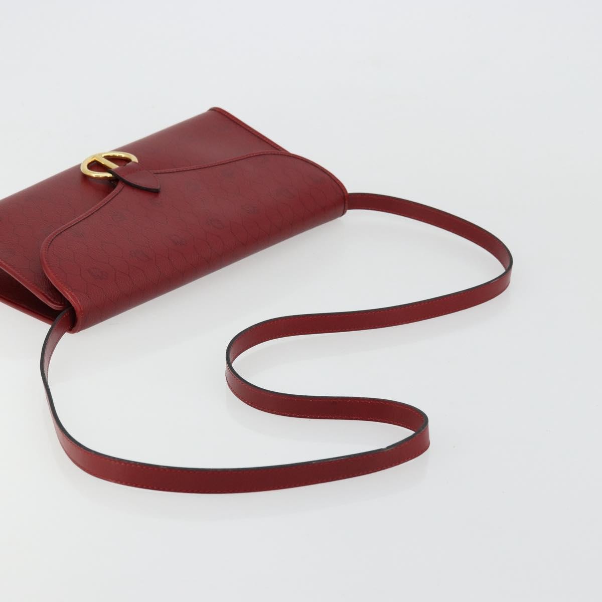 Christian Dior Vintage Honeycomb Canvas, Red, Canvas, Shoulder Bag