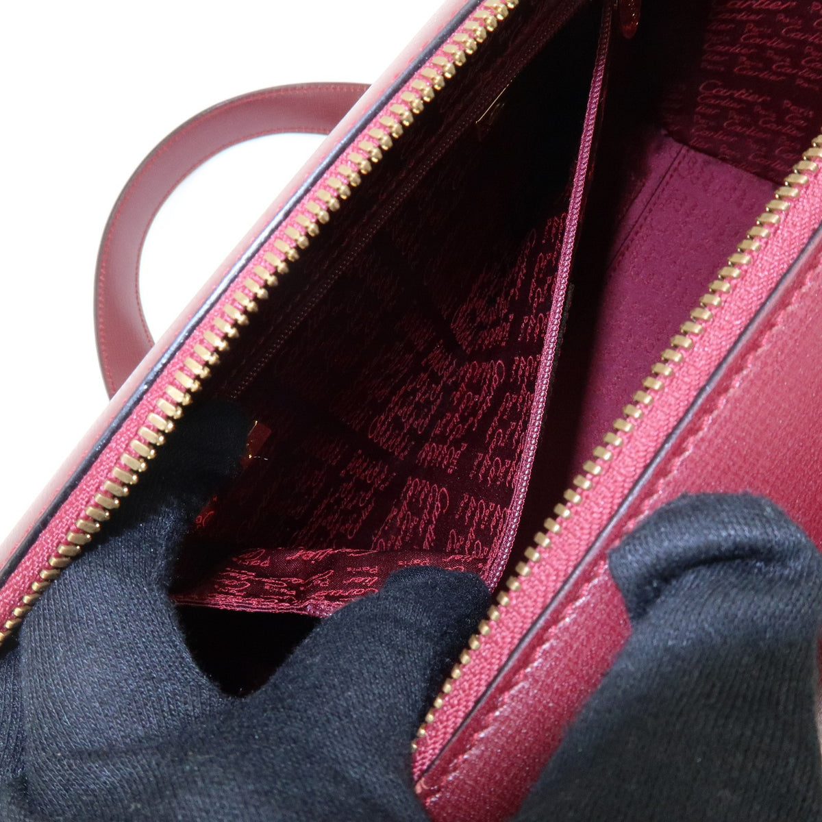 Cartier Must de Cartier Boston Leather, Burgundy, Leather, Travel Bag