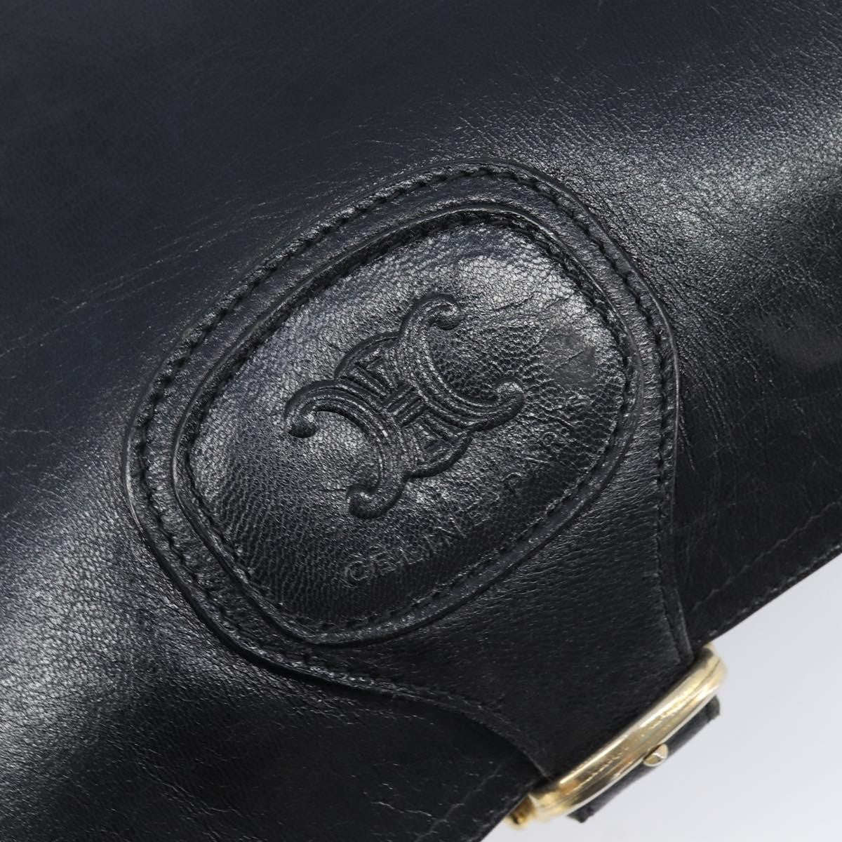 Celine Shoulder Leather, Black, Leather, Shoulder Bag