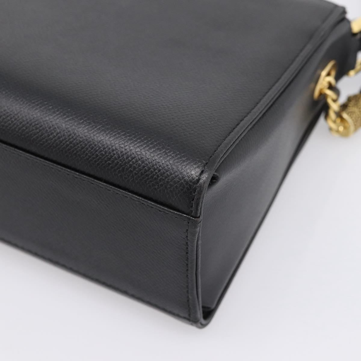 Valentino Garavani VLogo Leather, Black, Leather, Shoulder Bag