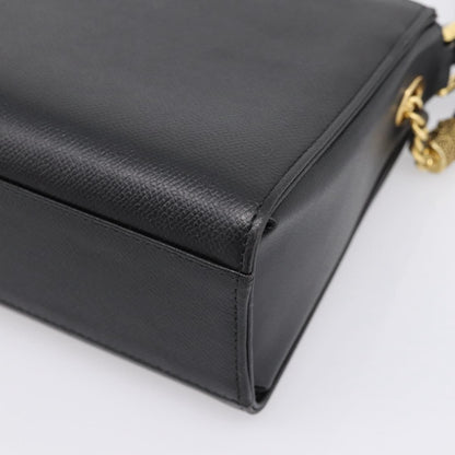 Valentino Garavani VLogo Leather, Black, Leather, Shoulder Bag