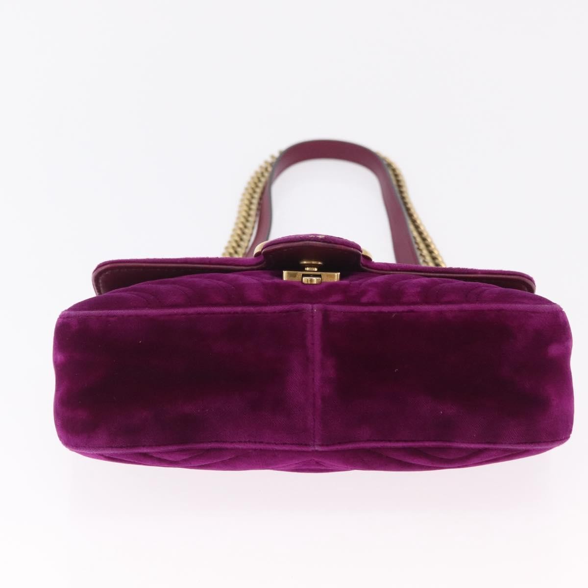 Gucci GG Marmont Matelassé Velvet, Purple, Velvet, Shoulder Bag