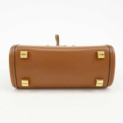Fendi Sunshine Shopper Leather, Brown, Leather, Tote Bag
