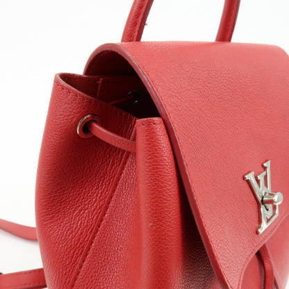 Louis Vuitton Lockme Leather, Red, Leather, Backpack