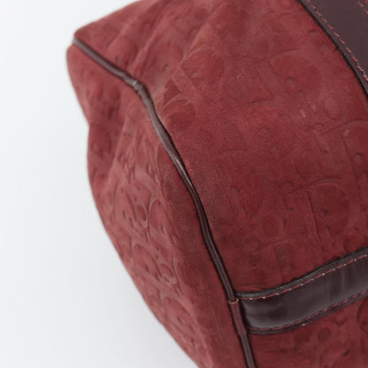 Christian Dior Boston Embossed Patent, Burgundy, Suede, Handbag