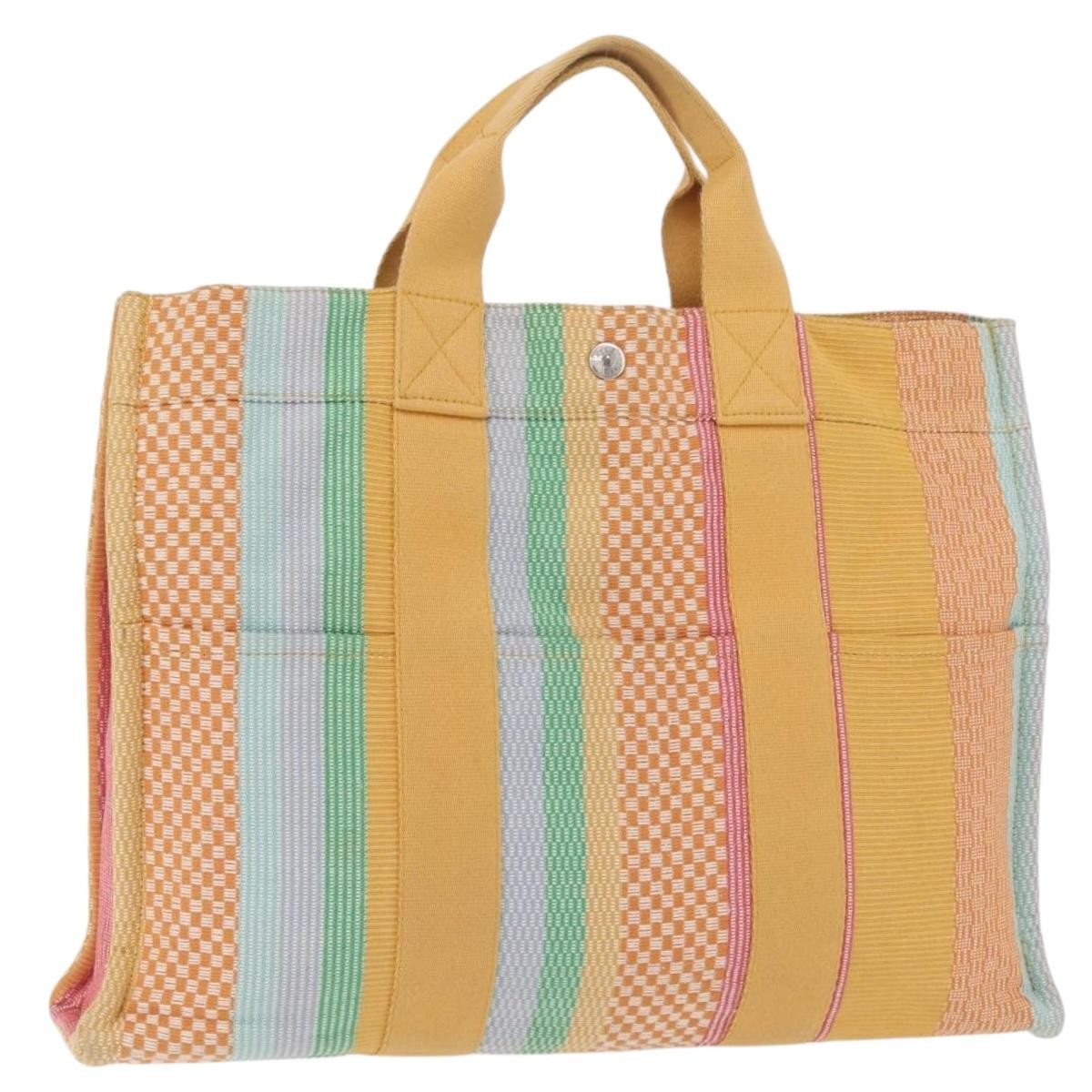 Hermes Fourre Tout Multicolor Toile, Multicolour, Canvas, Tote Bag