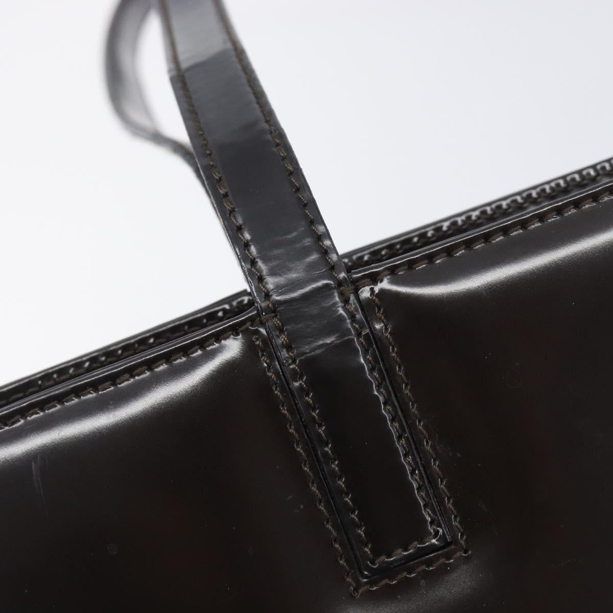 Salvatore Ferragamo Gancini Patent Leather, Brown, Patent Leather, Crossbody Bag