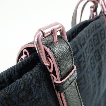 Fendi Superstar Zucchino Canvas, Black, Canvas, Tote Bag