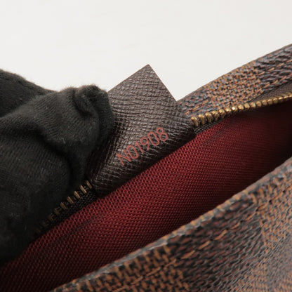 Louis Vuitton Trousse Make Up Damier, Brown, Canvas, Clutch